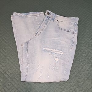 Men's Light Blue Straight Jeans